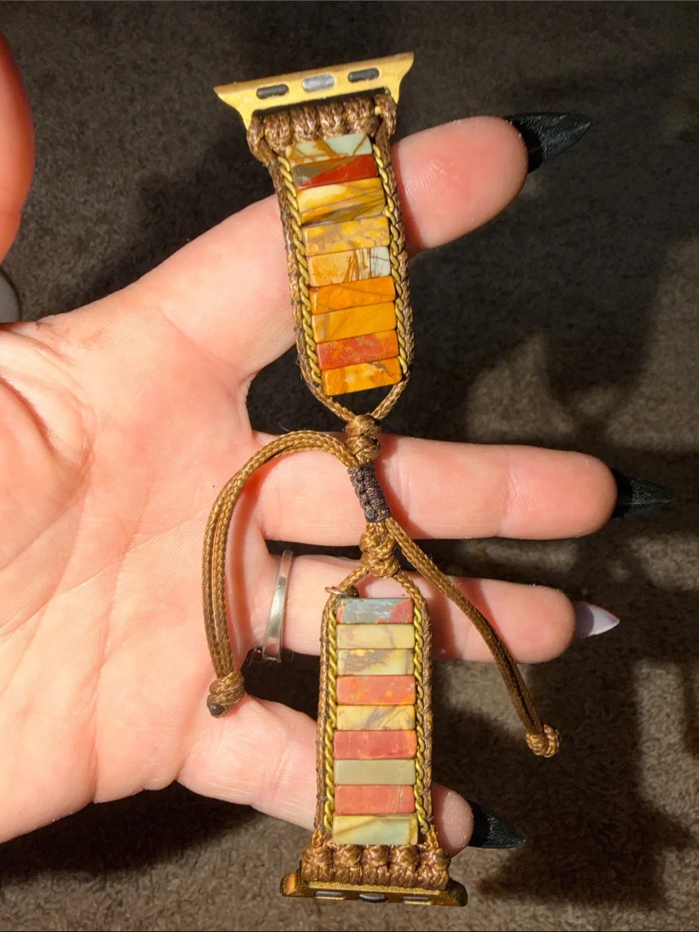 Handcrafted Beaded Leather Wrap Watch Bands - APPLE WATCH BANDS REAL STONES